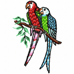 Parrots Embroidery Design 1